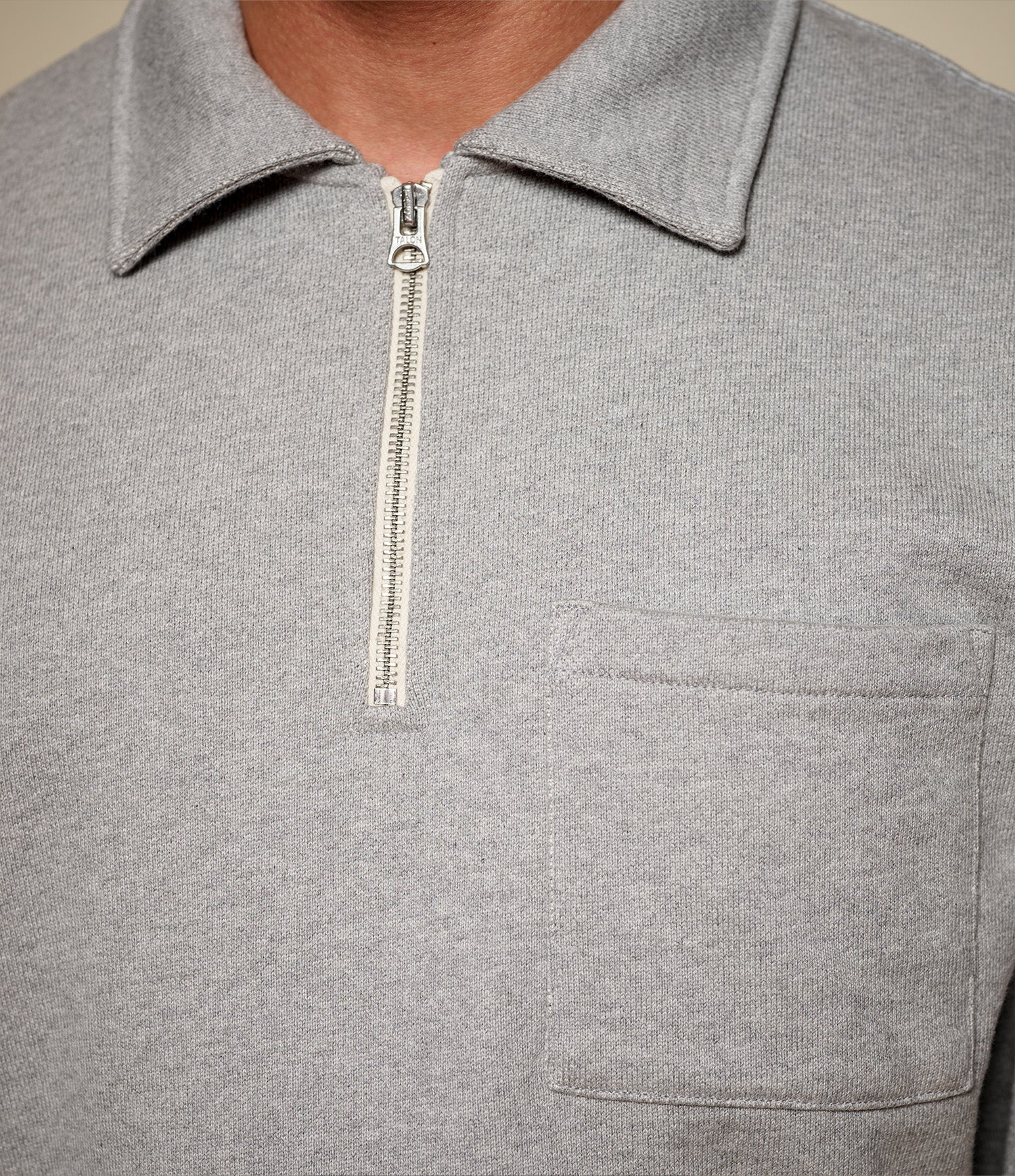 Authentic Fleece Polo Collared Half-Zip Cotton Sweatshirt - Image 3