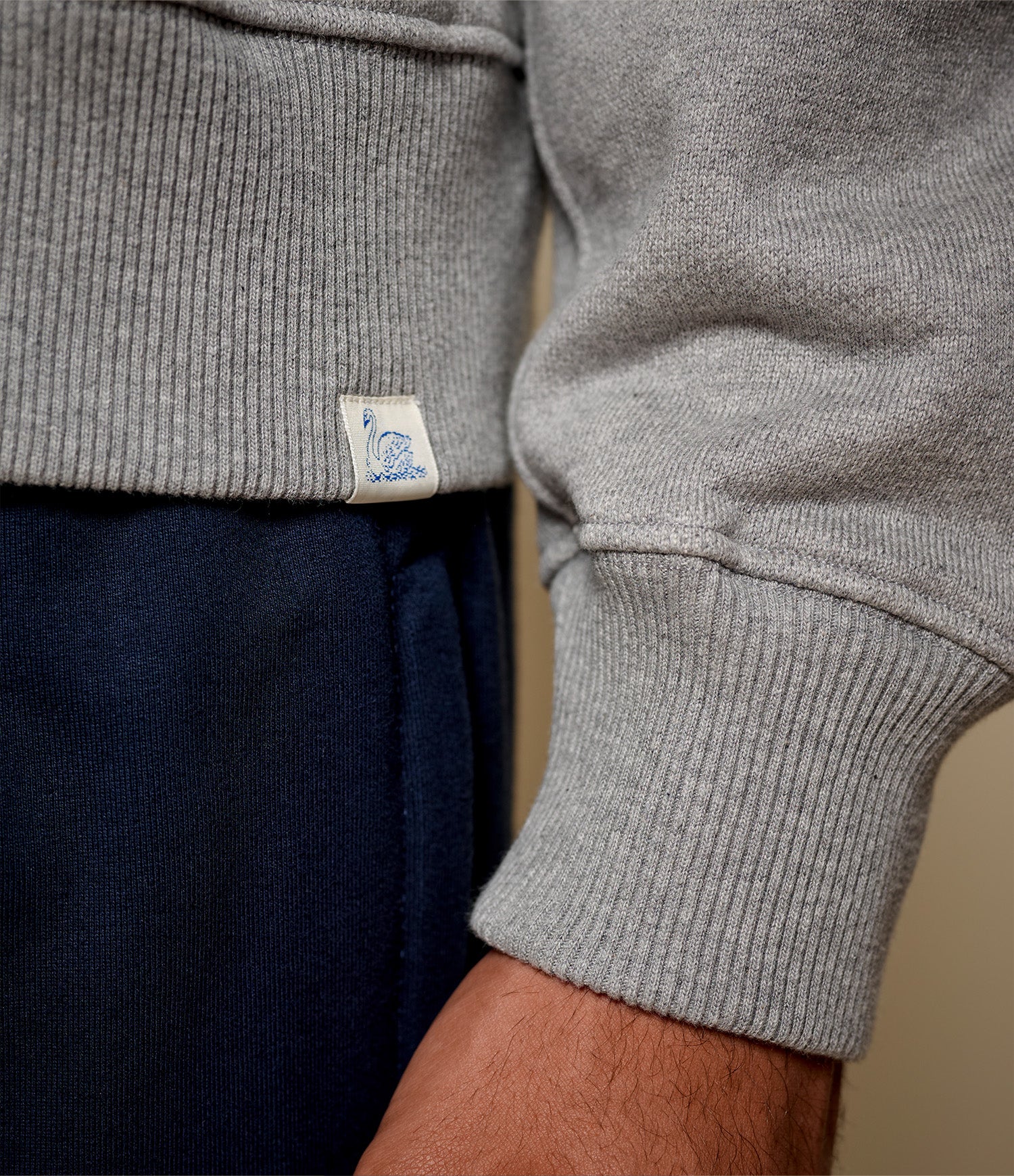 Authentic Fleece Polo Collared Half-Zip Cotton Sweatshirt - Image 4