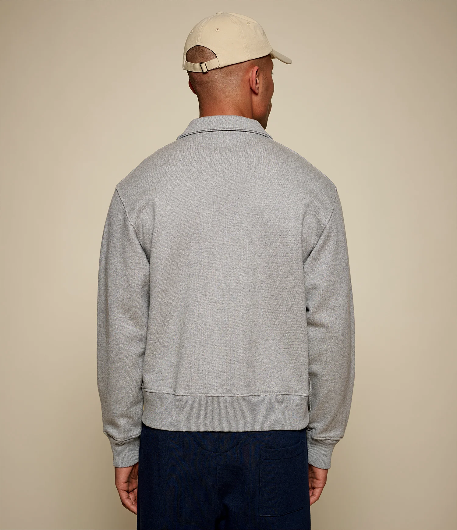 Authentic Fleece Polo Collared Half-Zip Cotton Sweatshirt - Image 5