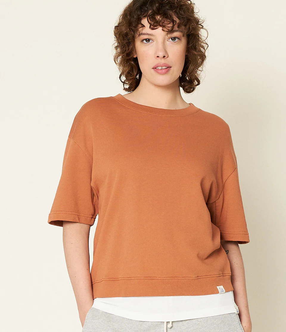 Cropped Lightweight American Fleece Women's Short Sleeve Sweatshirt