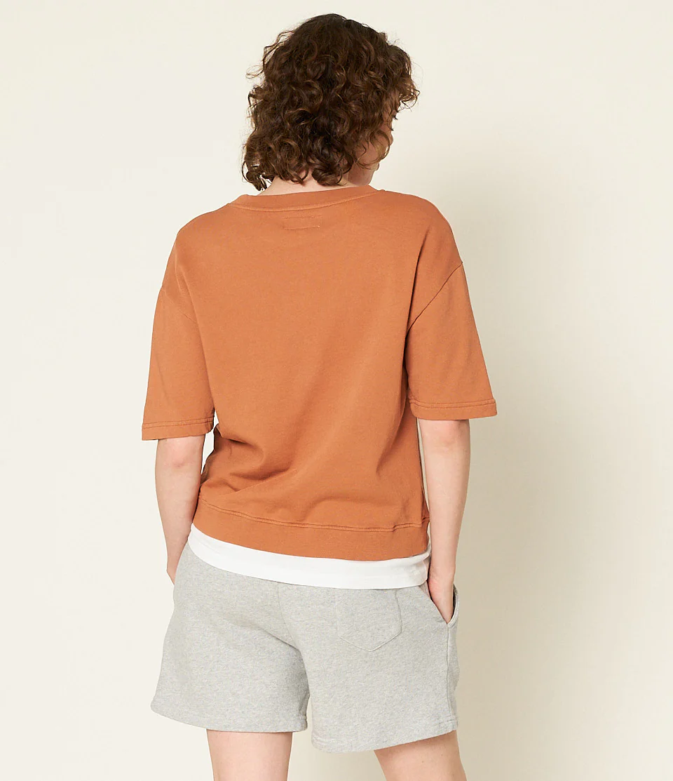Cropped Lightweight American Fleece Women's Short Sleeve Sweatshirt - Image 4