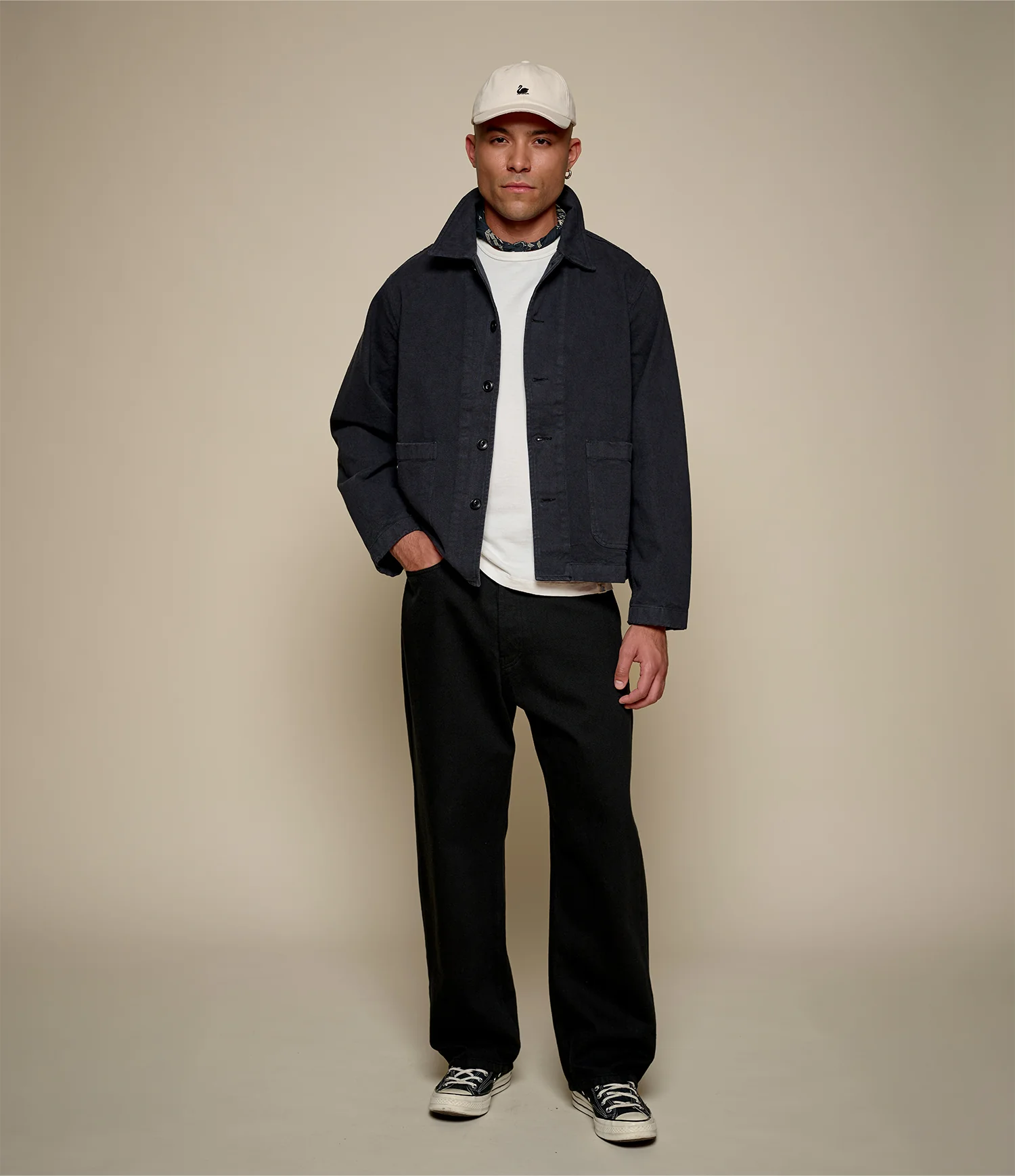 Cropped Worker's Cotton Twill Jacket - Image 5