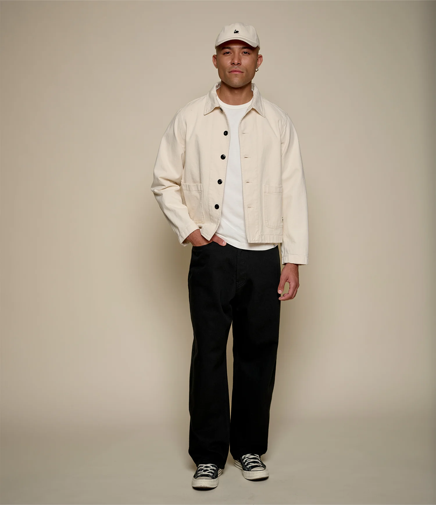 Cropped Worker's Cotton Twill Jacket - Image 7