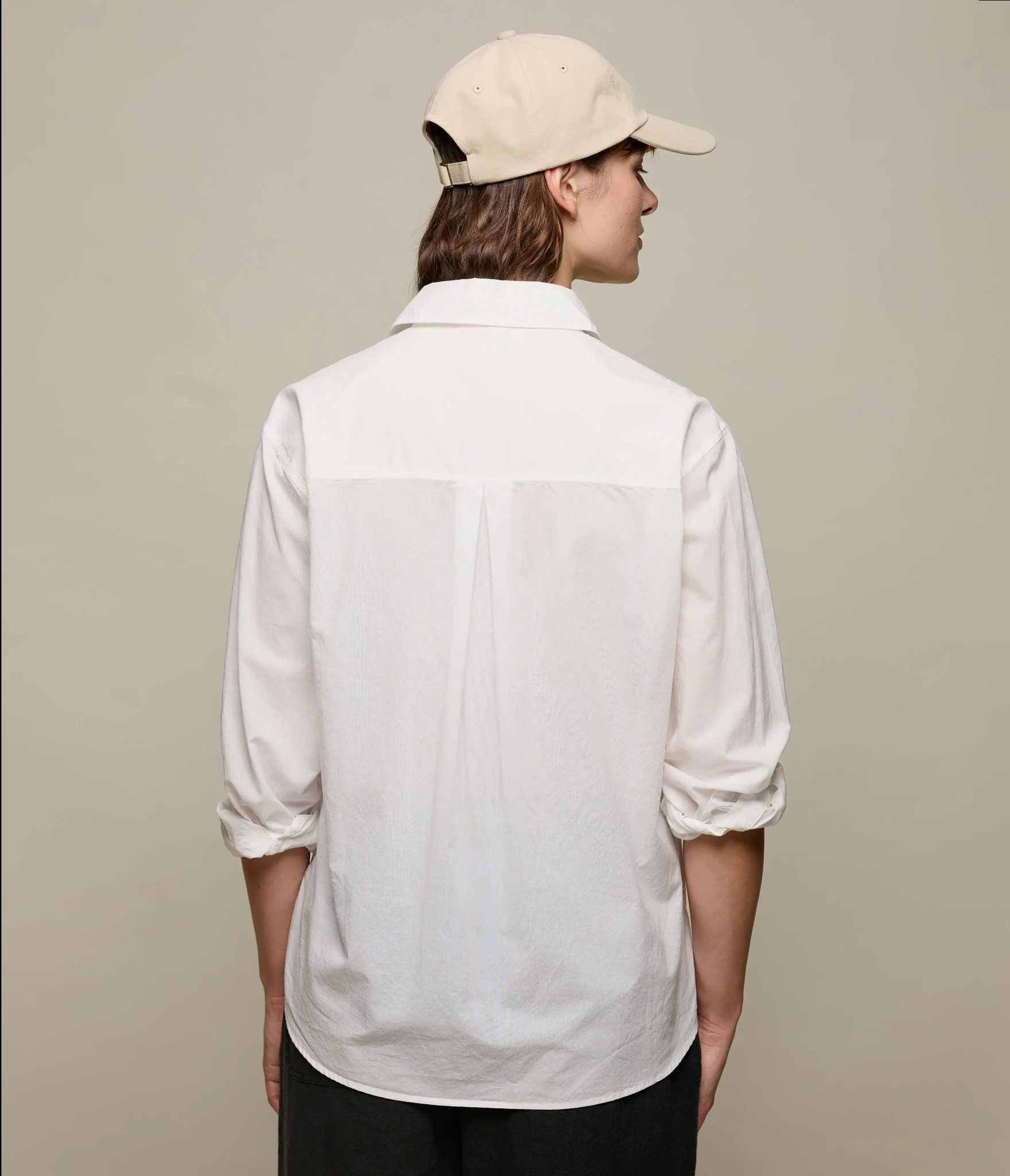 Lightweight Cotton Poplin Relaxed Fit Long Sleeve Shirt - Image 3