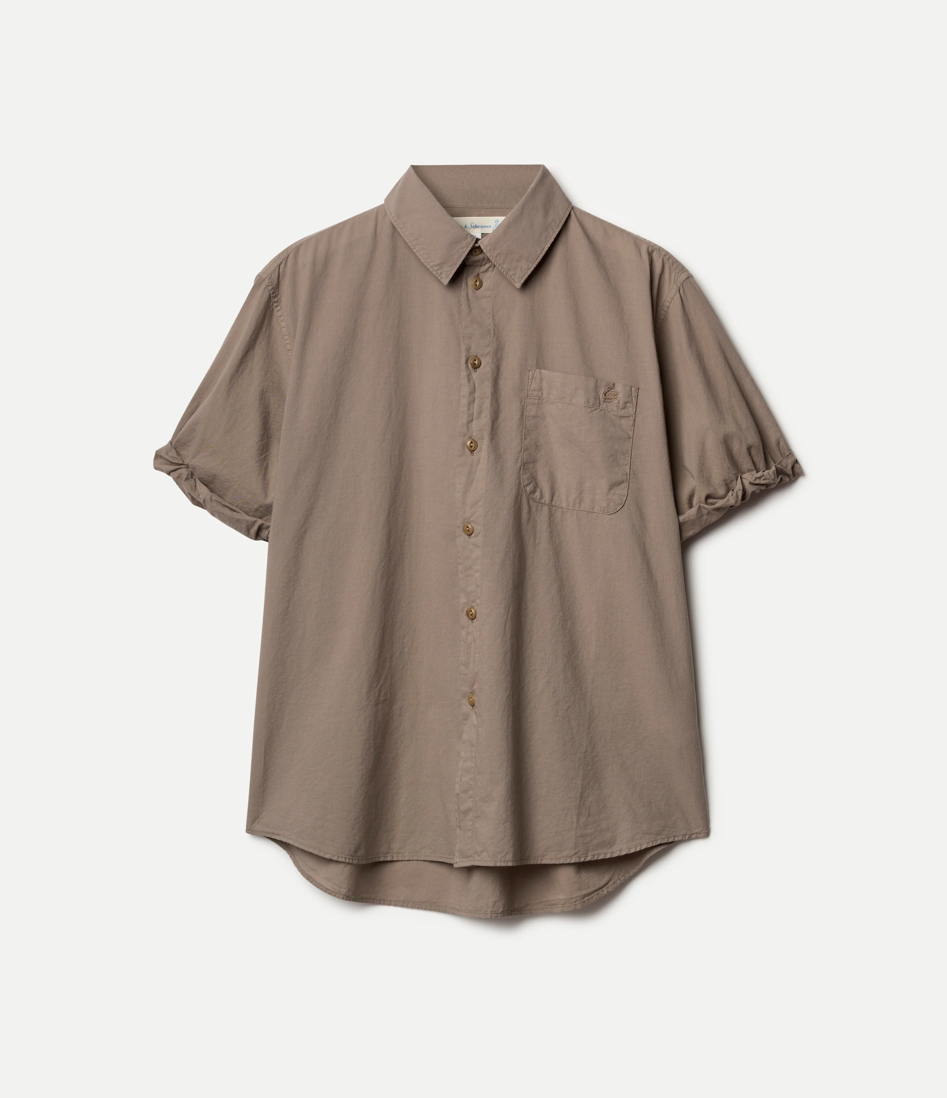Lightweight Cotton Poplin Women's Shirt with Rolled-Up Sleeves - Image 2