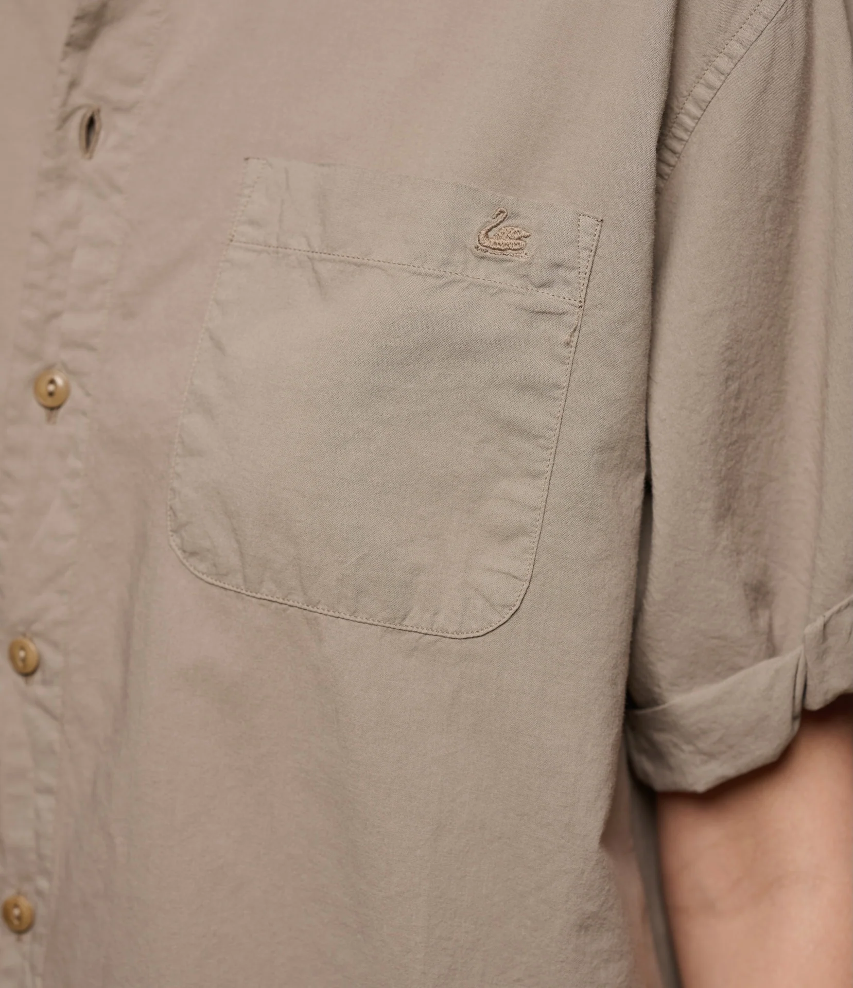 Lightweight Cotton Poplin Women's Shirt with Rolled-Up Sleeves - Image 3