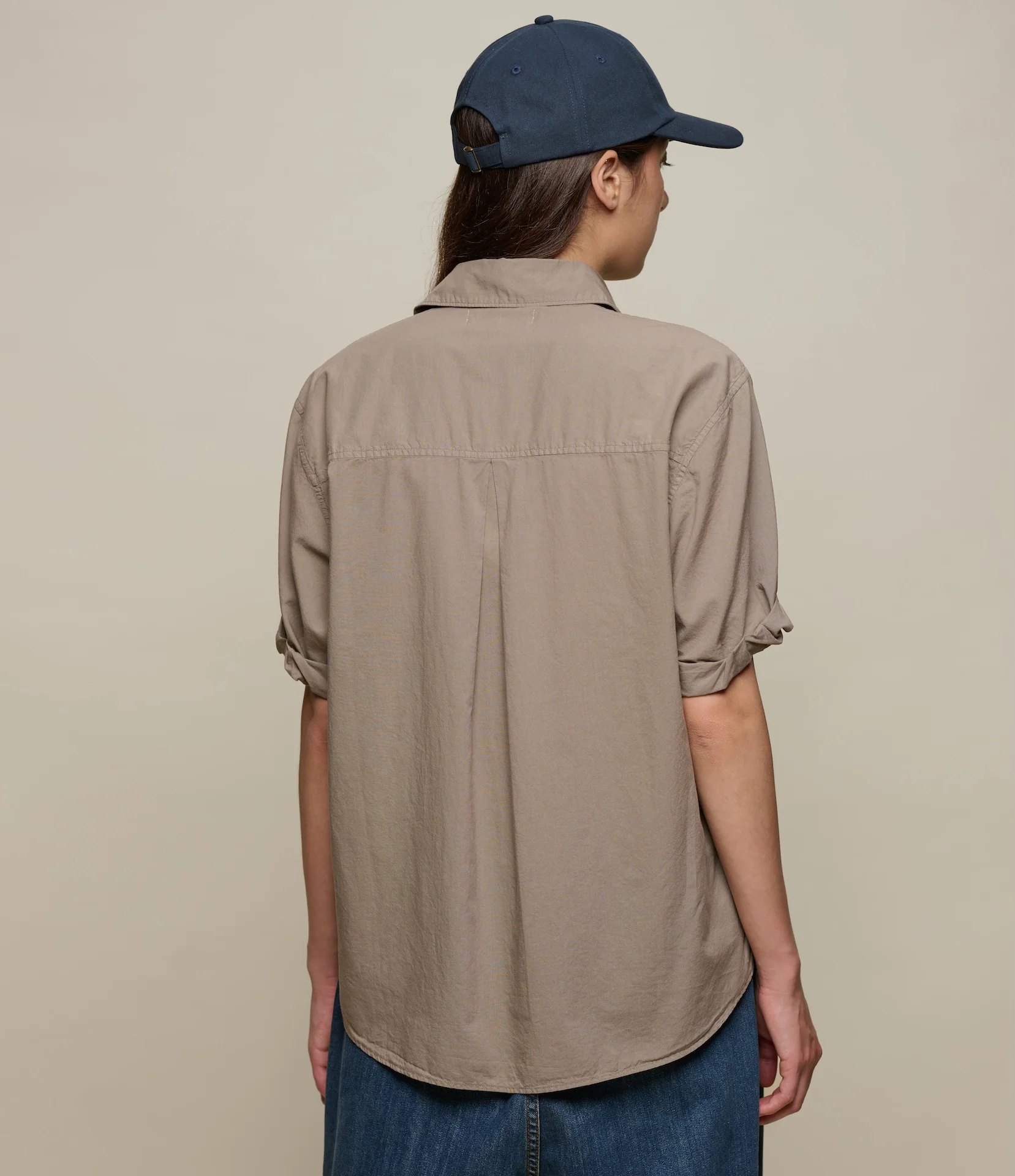 Lightweight Cotton Poplin Women's Shirt with Rolled-Up Sleeves - Image 5
