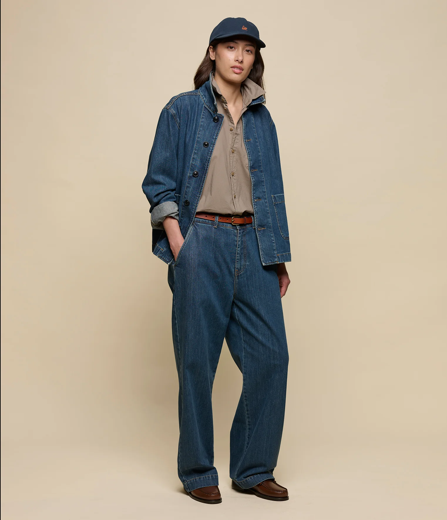 Lightweight Cotton Poplin Women's Shirt with Rolled-Up Sleeves - Image 6