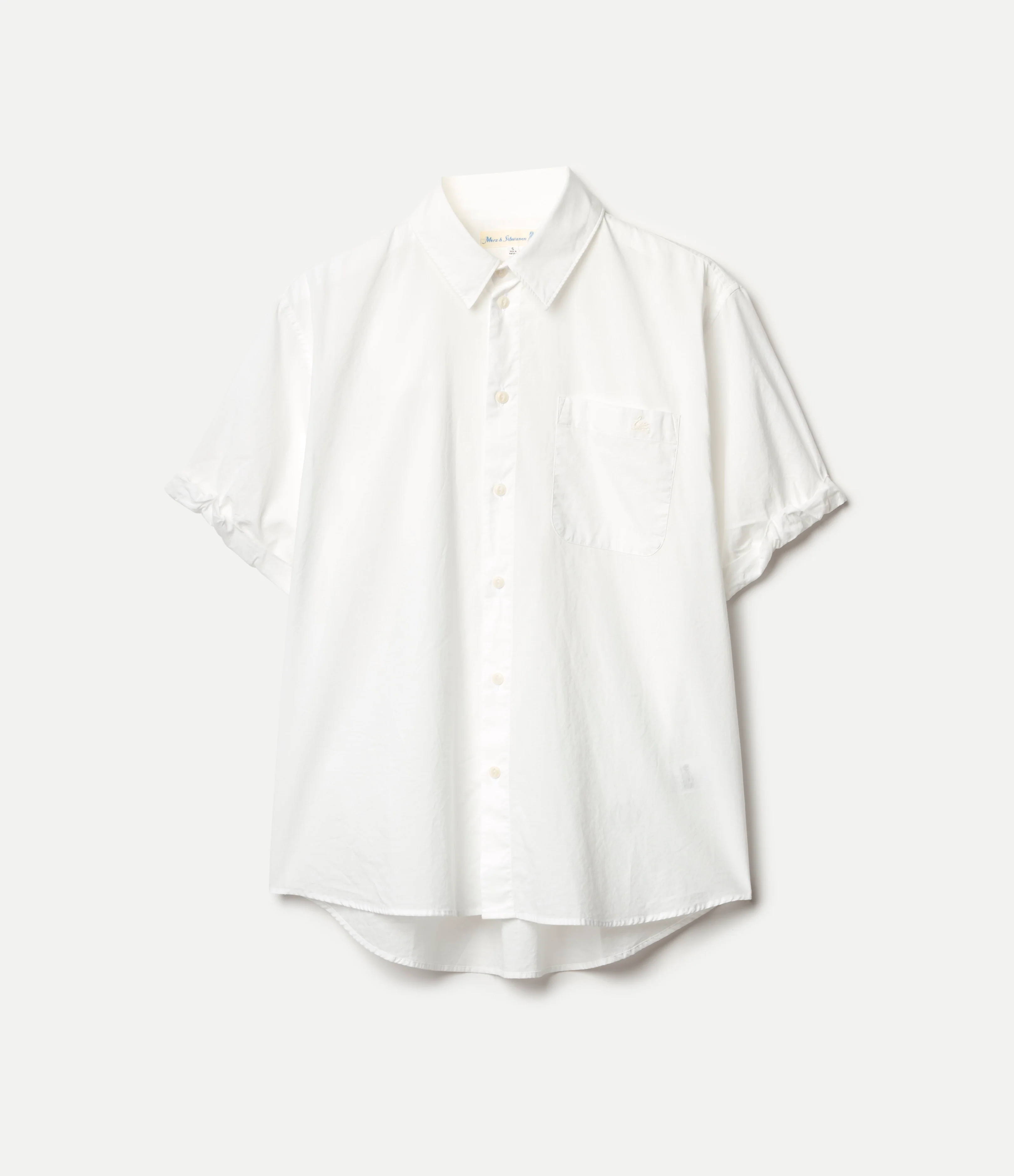 Lightweight Cotton Poplin Women's Shirt with Rolled-Up Sleeves - Image 2