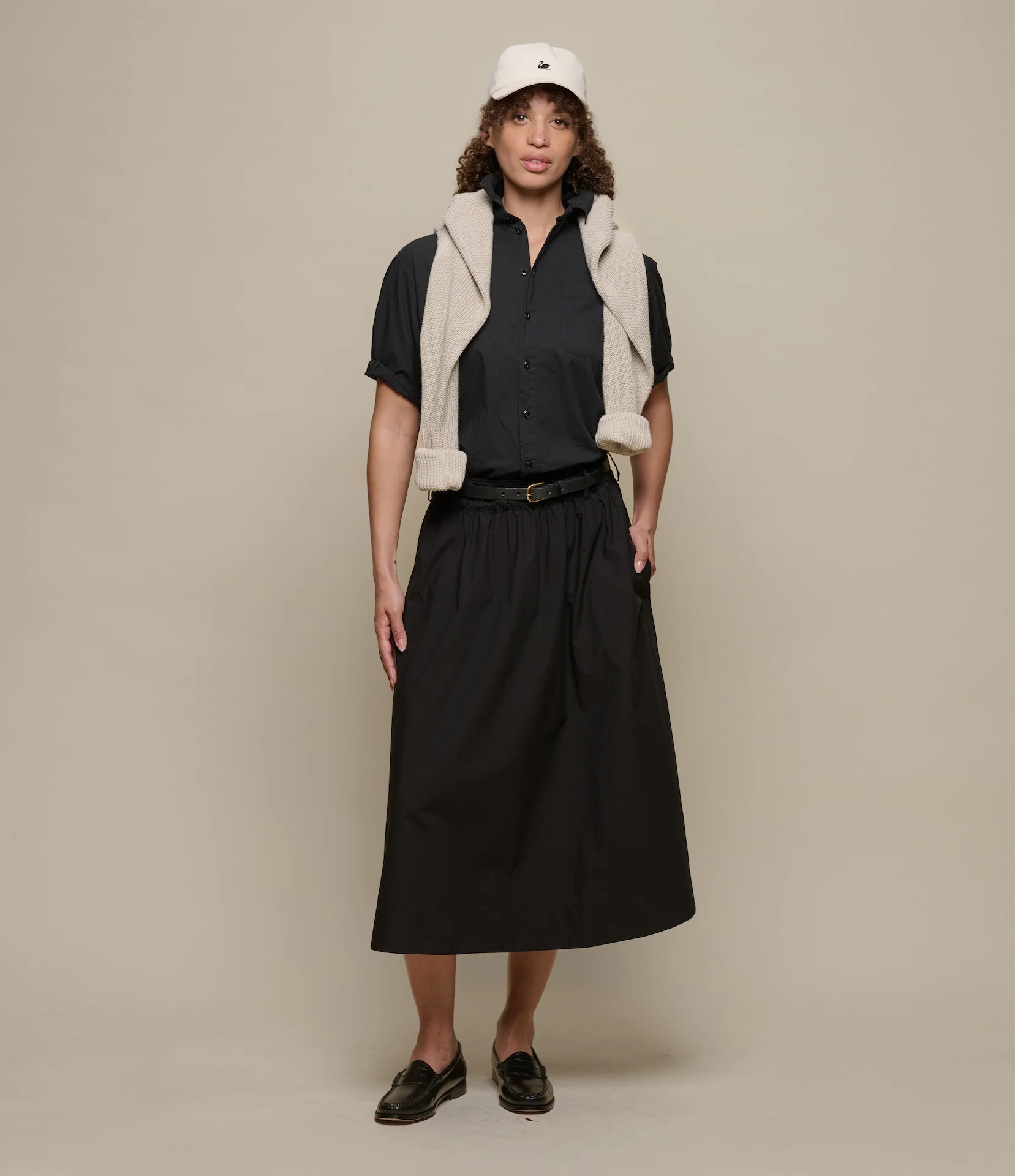 Lightweight Cotton Poplin Women's Shirt with Rolled-Up Sleeves - Image 4
