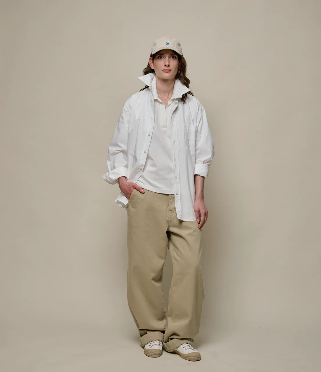 Linen-Cotton Relxed Fit Women's Short Sleeve Polo Shirt - Image 5