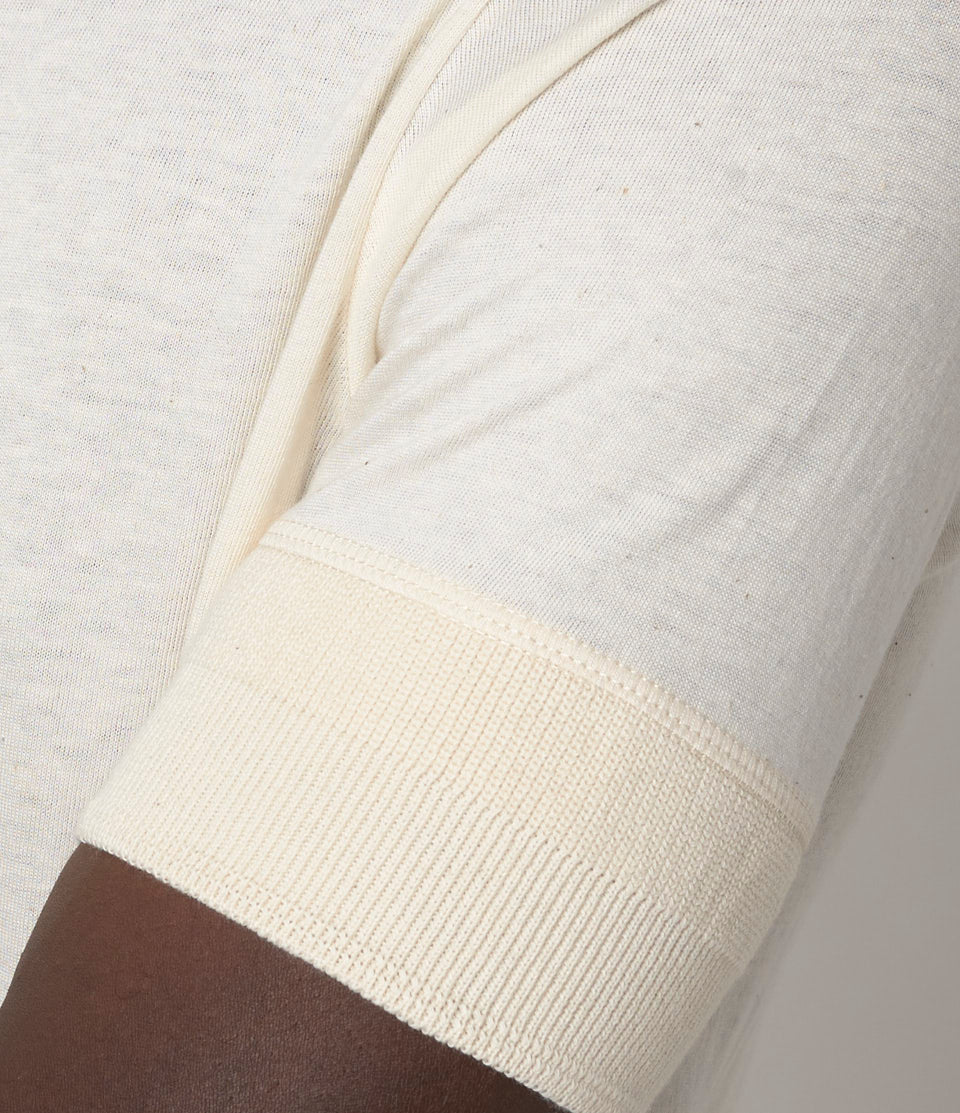 103 Loopwheeled Maco-Imit Short Sleeve Henley - Image 4