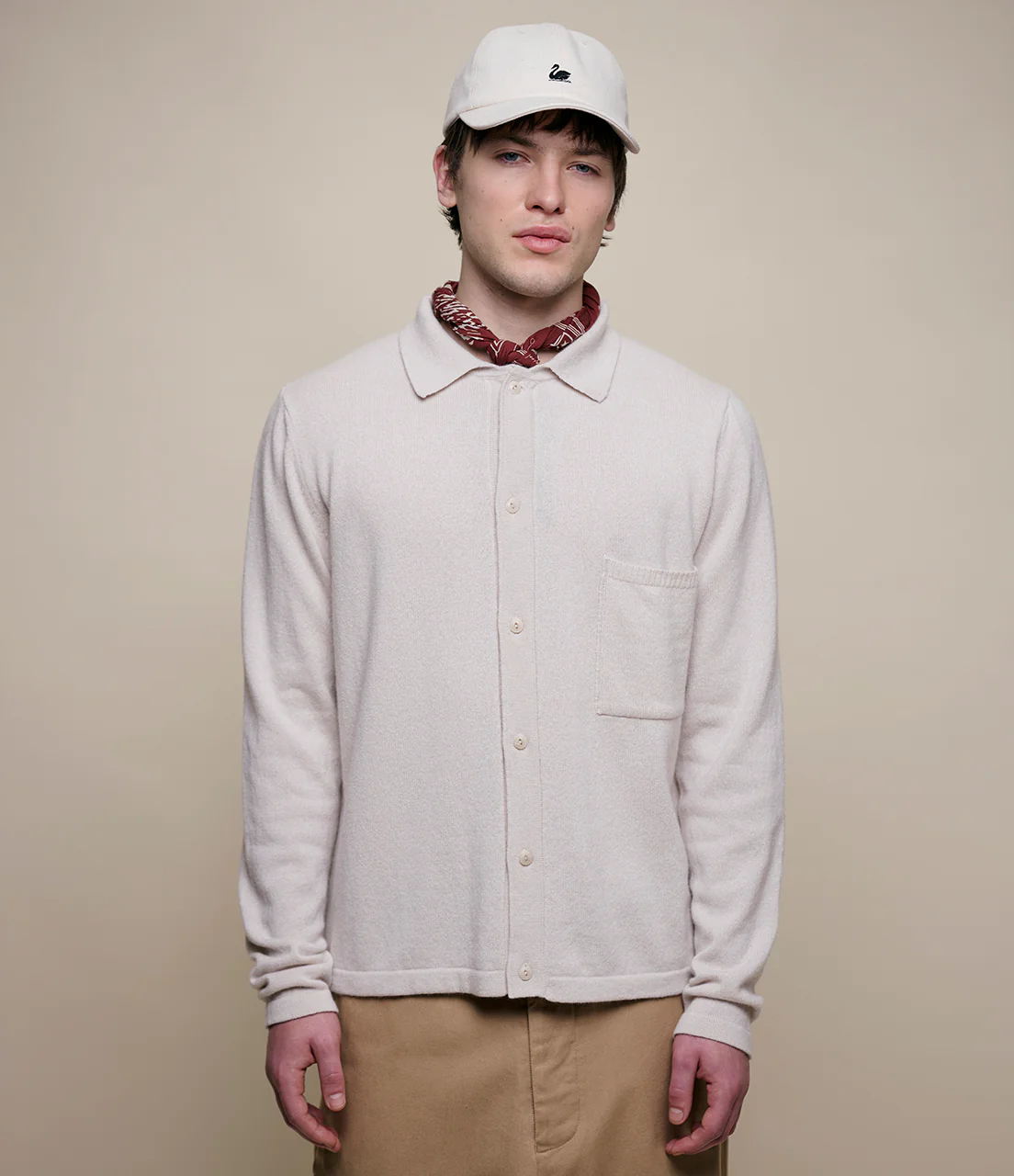 Merino Wool-Cashmere-Silk Long Sleeve Shirt