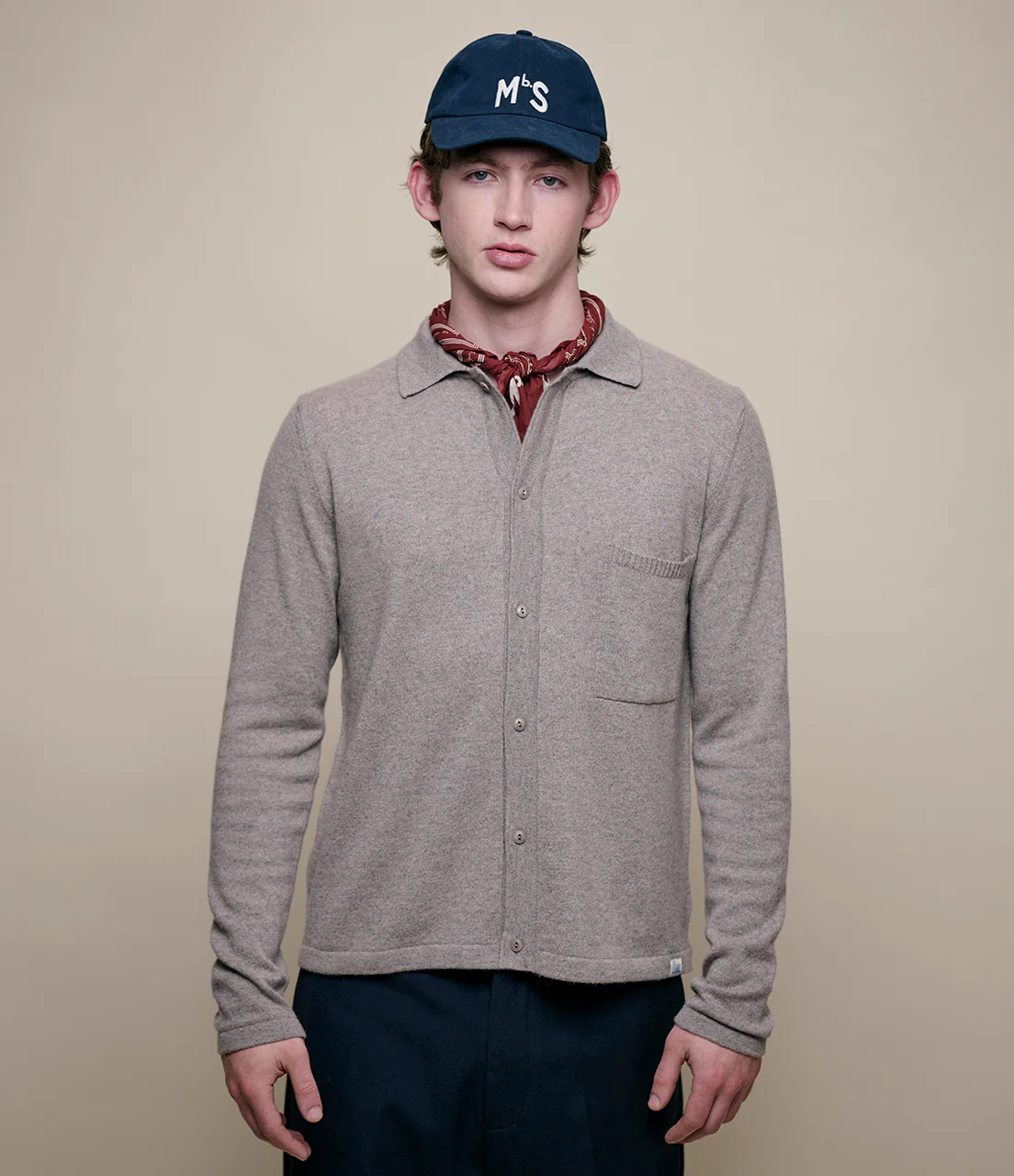Merino Wool-Cashmere-Silk Long Sleeve Shirt
