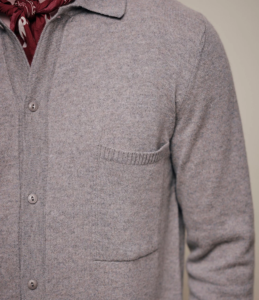 Merino Wool-Cashmere-Silk Long Sleeve Shirt - Image 3