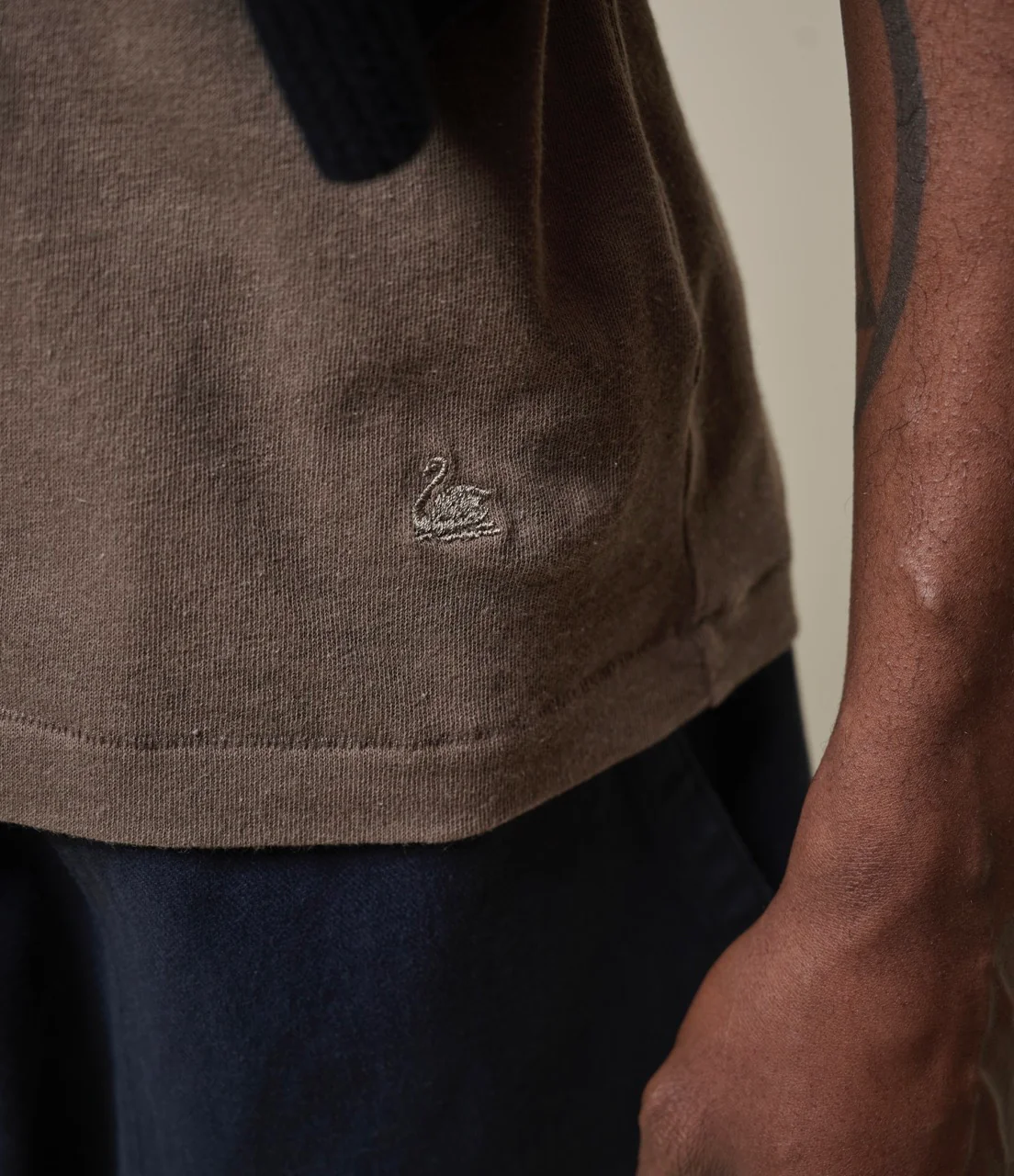 Linen-Cotton Relaxed Fit  Short Sleeve Polo Shirt - Image 3