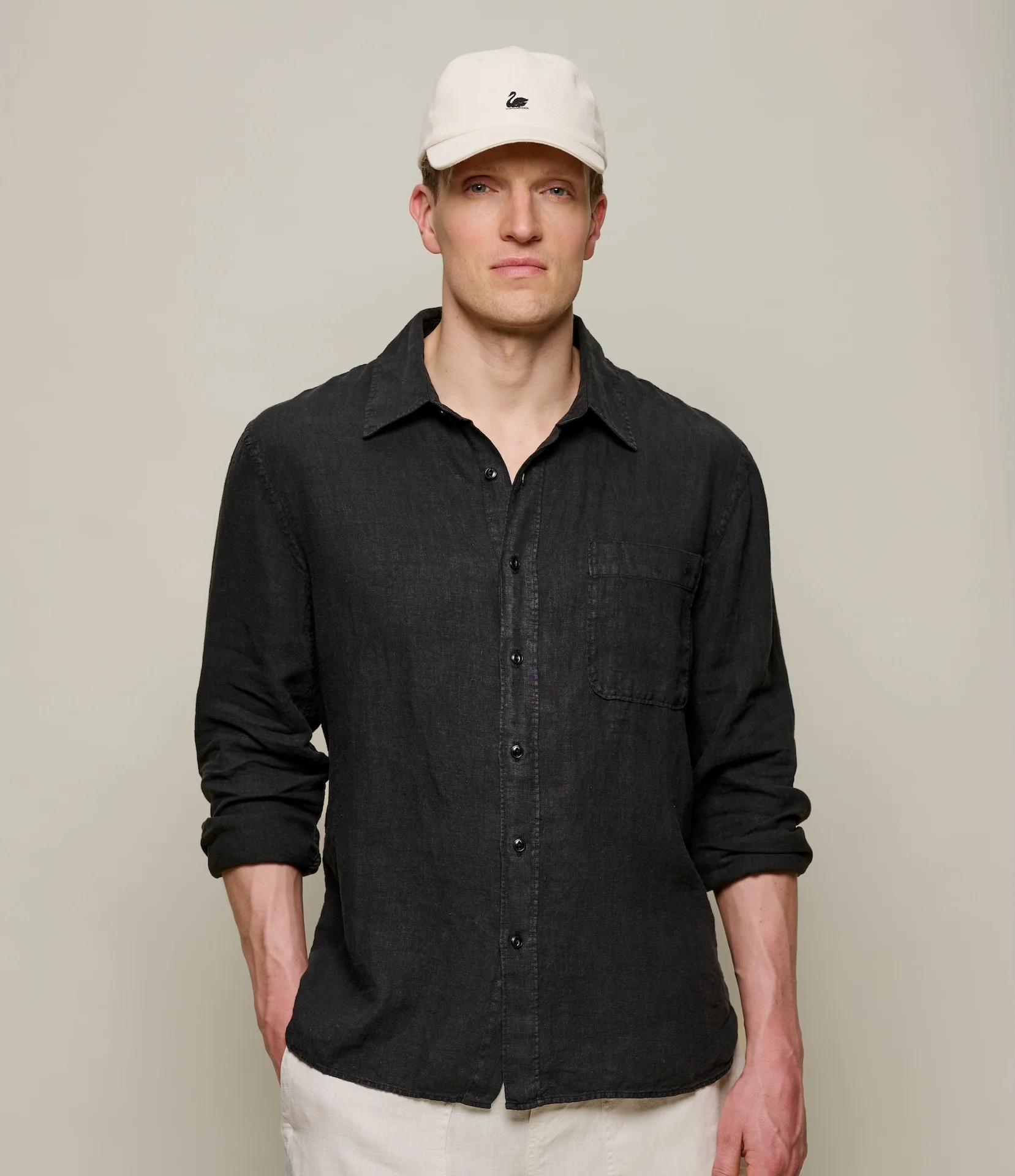 Relaxed Fit Linen Long Sleeve Shirt