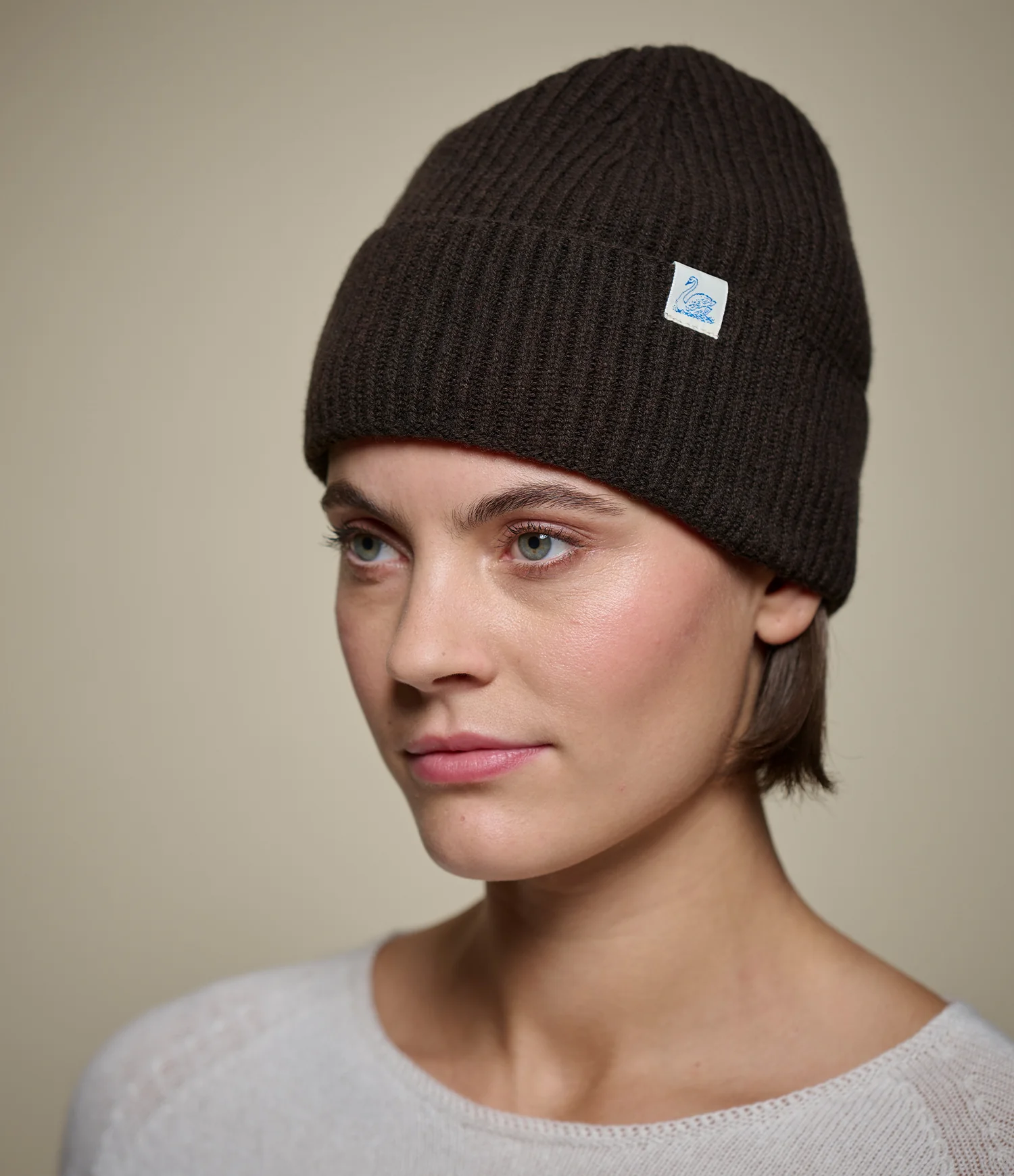 Ribbed Merino Wool-Cashmere-Silk Beanie - Image 2