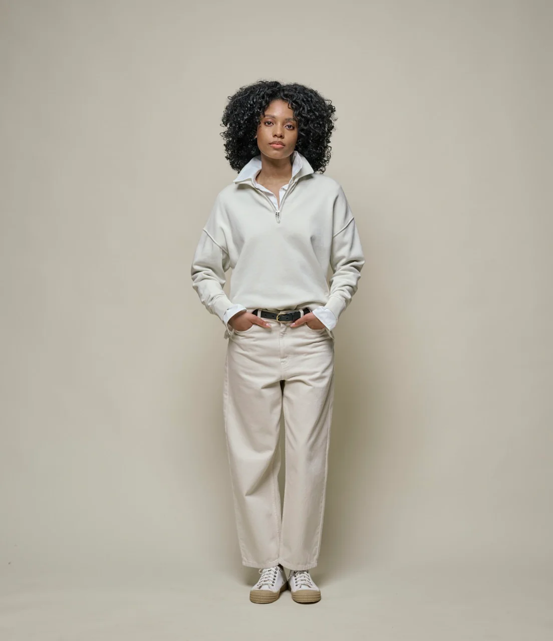 Lightweight Cotton Poplin Women's Long Sleeve Shirt - Image 3