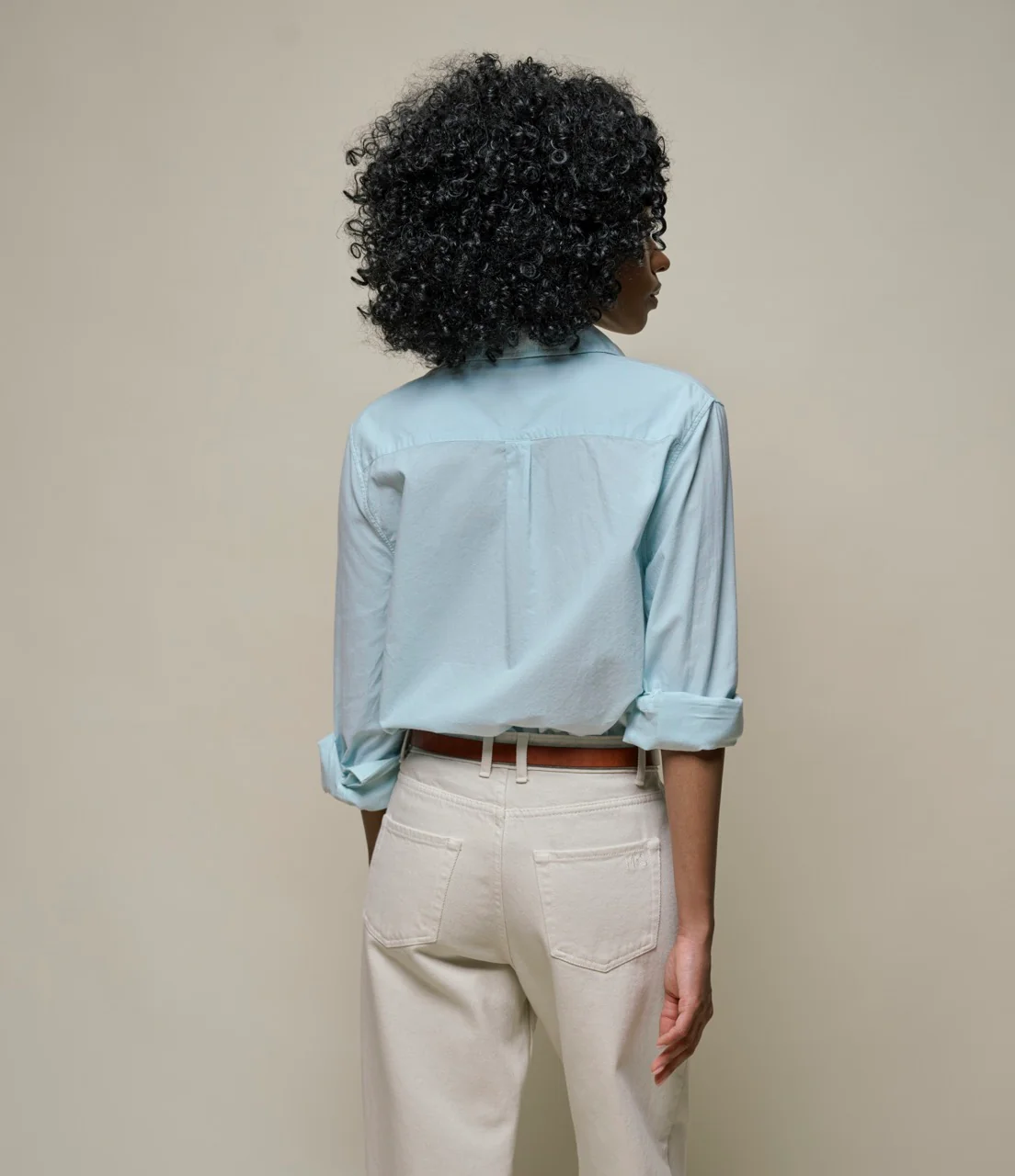 Lightweight Cotton Poplin Women's Long Sleeve Shirt - Image 4