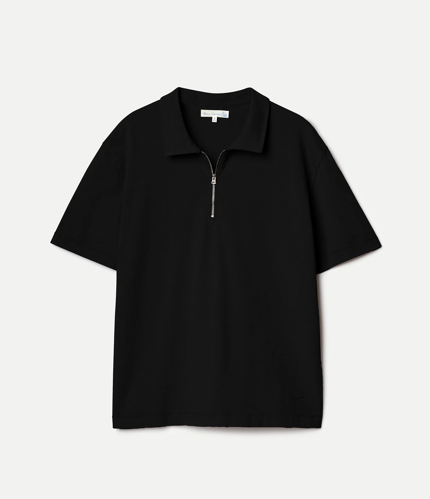 Sturdy Boxy Fit Giza Cotton-Hemp Zip T-Shirt