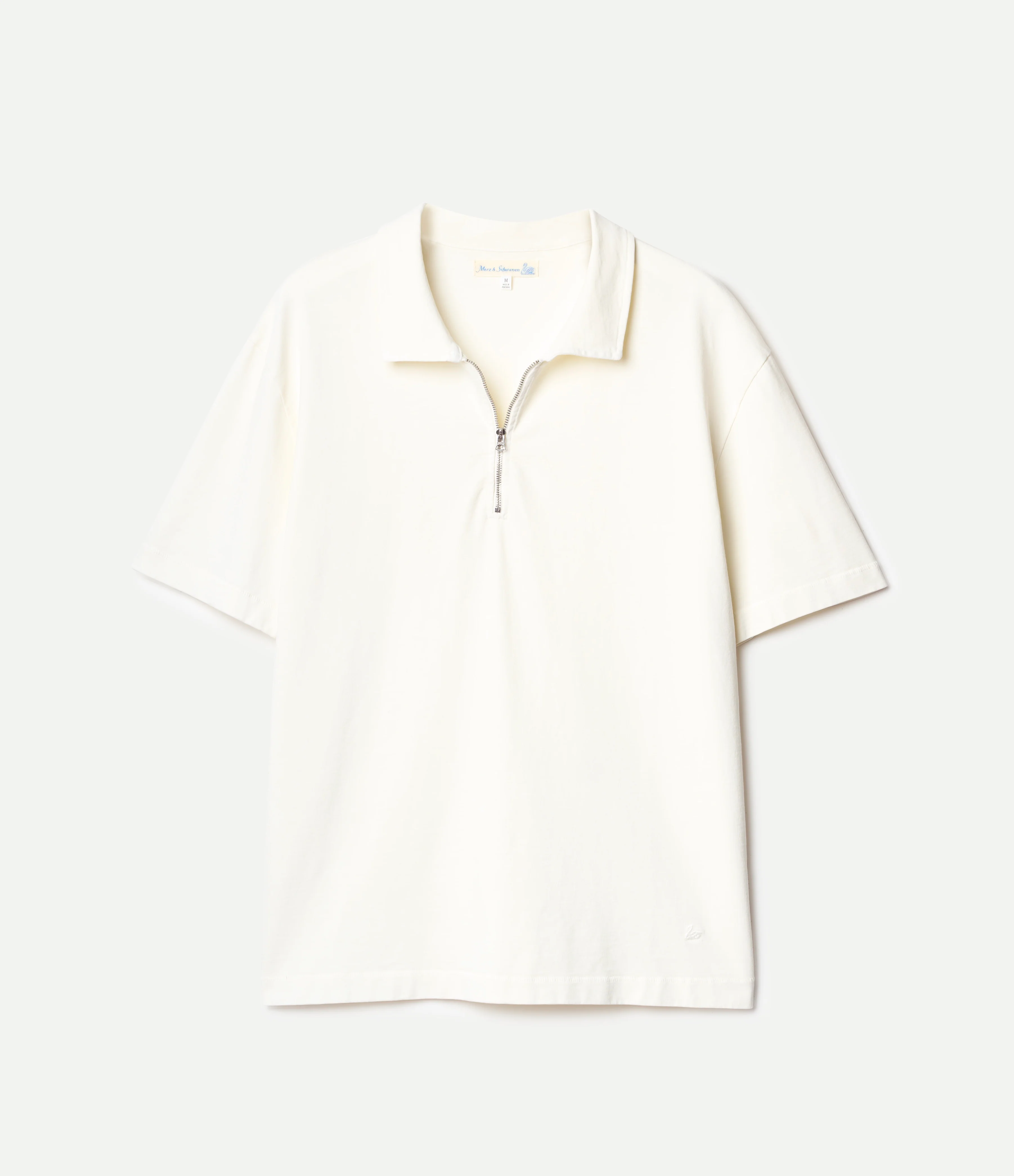 Sturdy Boxy Fit Giza Cotton-Hemp Zip T-Shirt - Image 2
