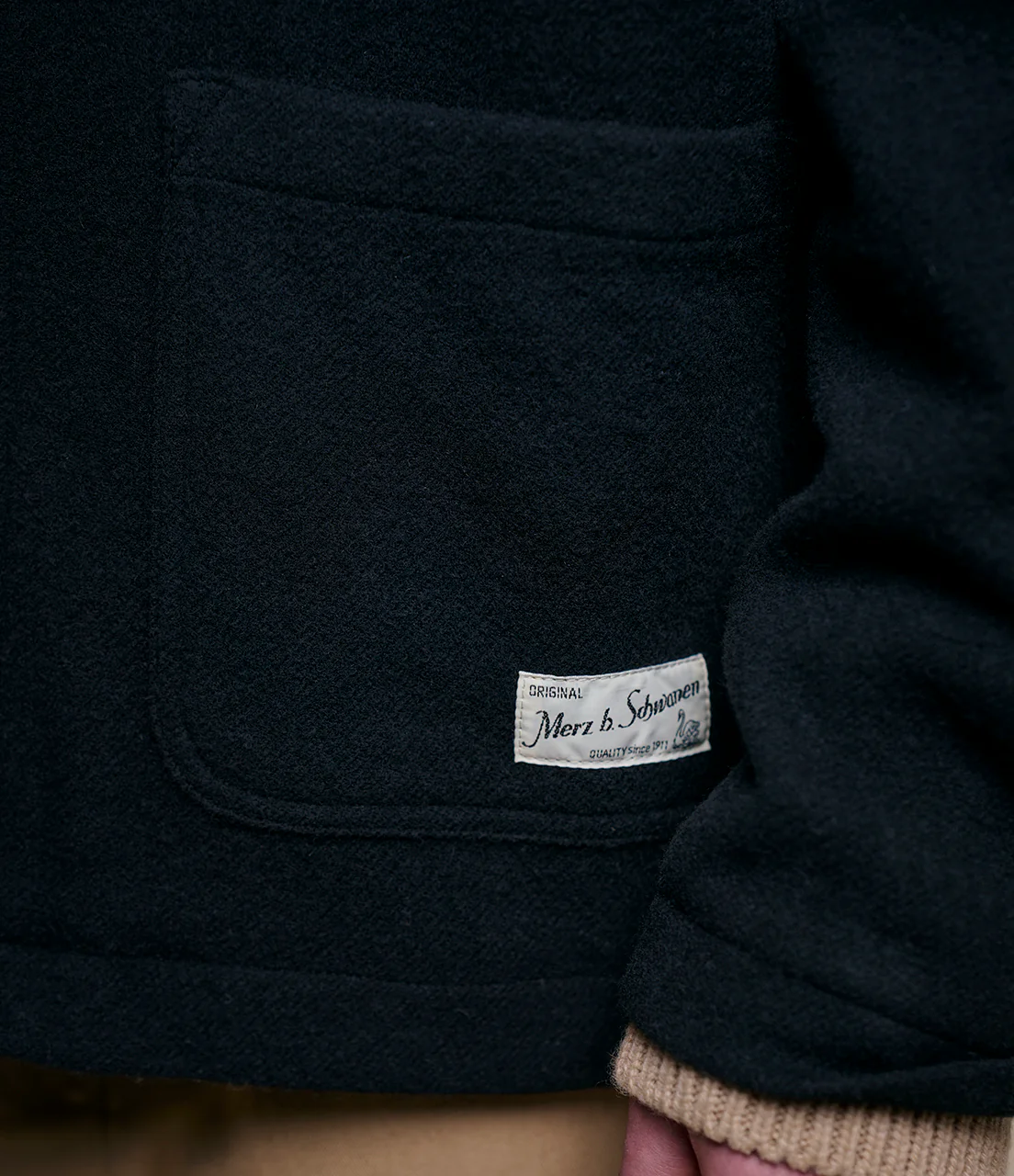 Traditionally Woven Burel Wool Cropped Worker's Jacket - Image 3