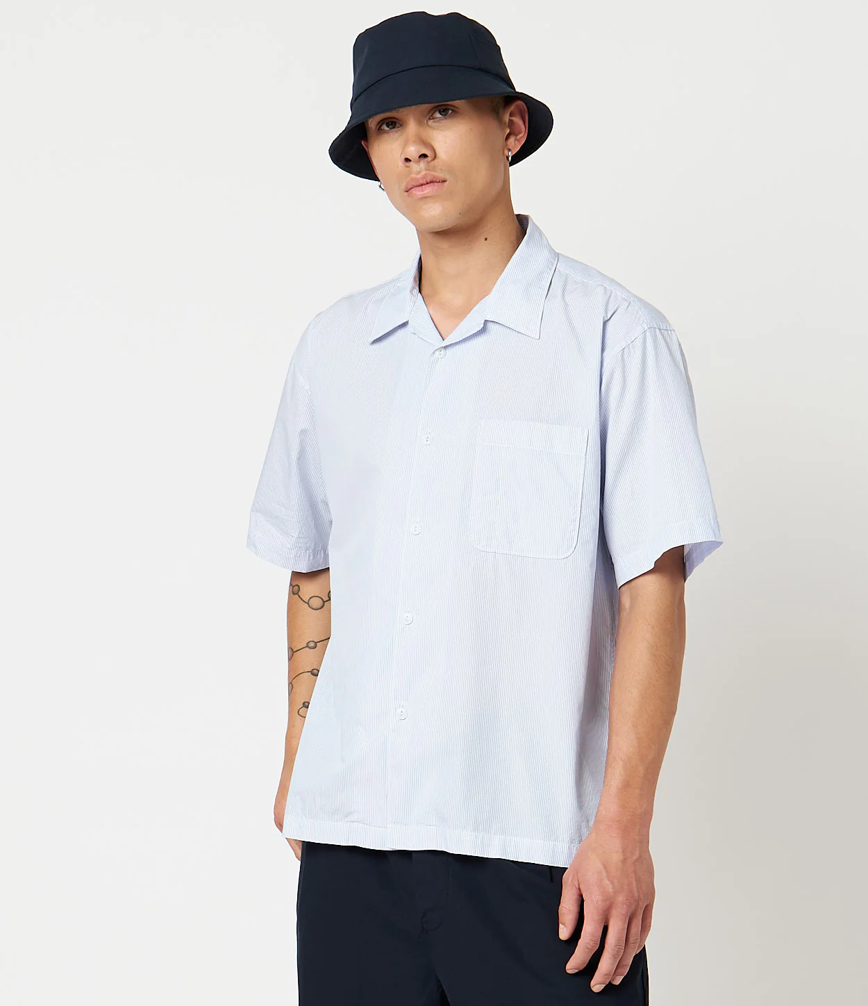 Lightweight Cotton Poplin Bowling Short Sleeve Shirt