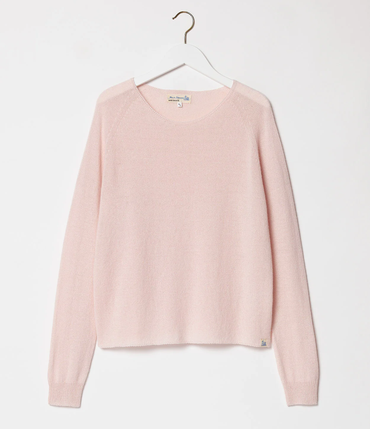 Lightweight Merino Wool-Cashmere-Silk Raglan Sweater