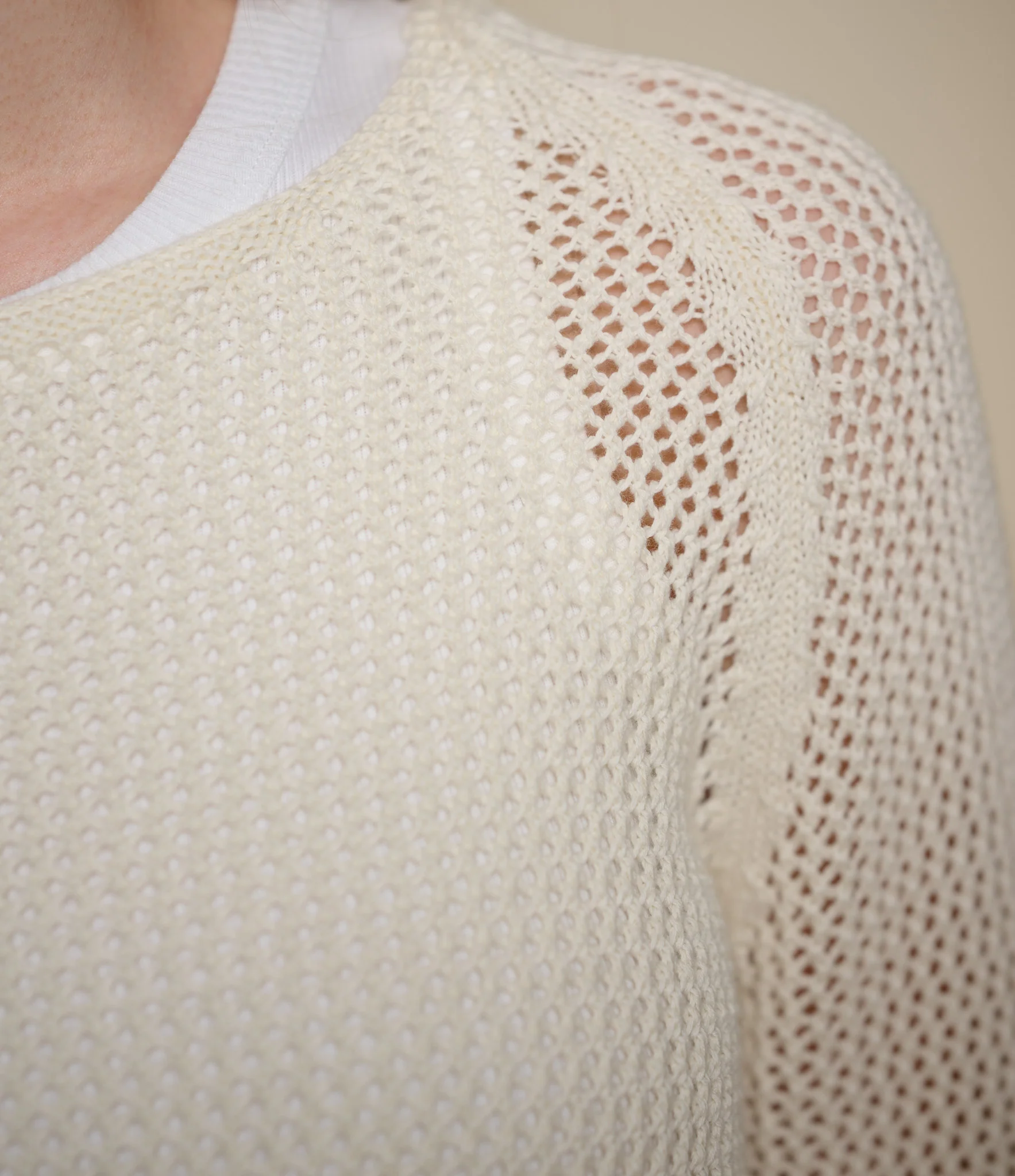 1960s Crochet Cotton Raglan Sweater - Image 3