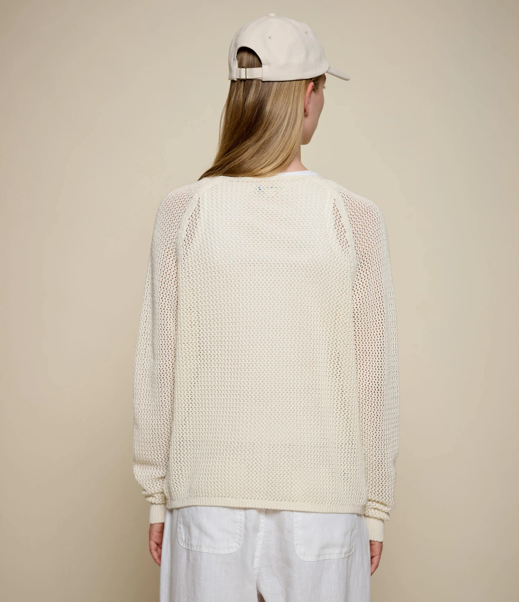 1960s Crochet Cotton Raglan Sweater - Image 4