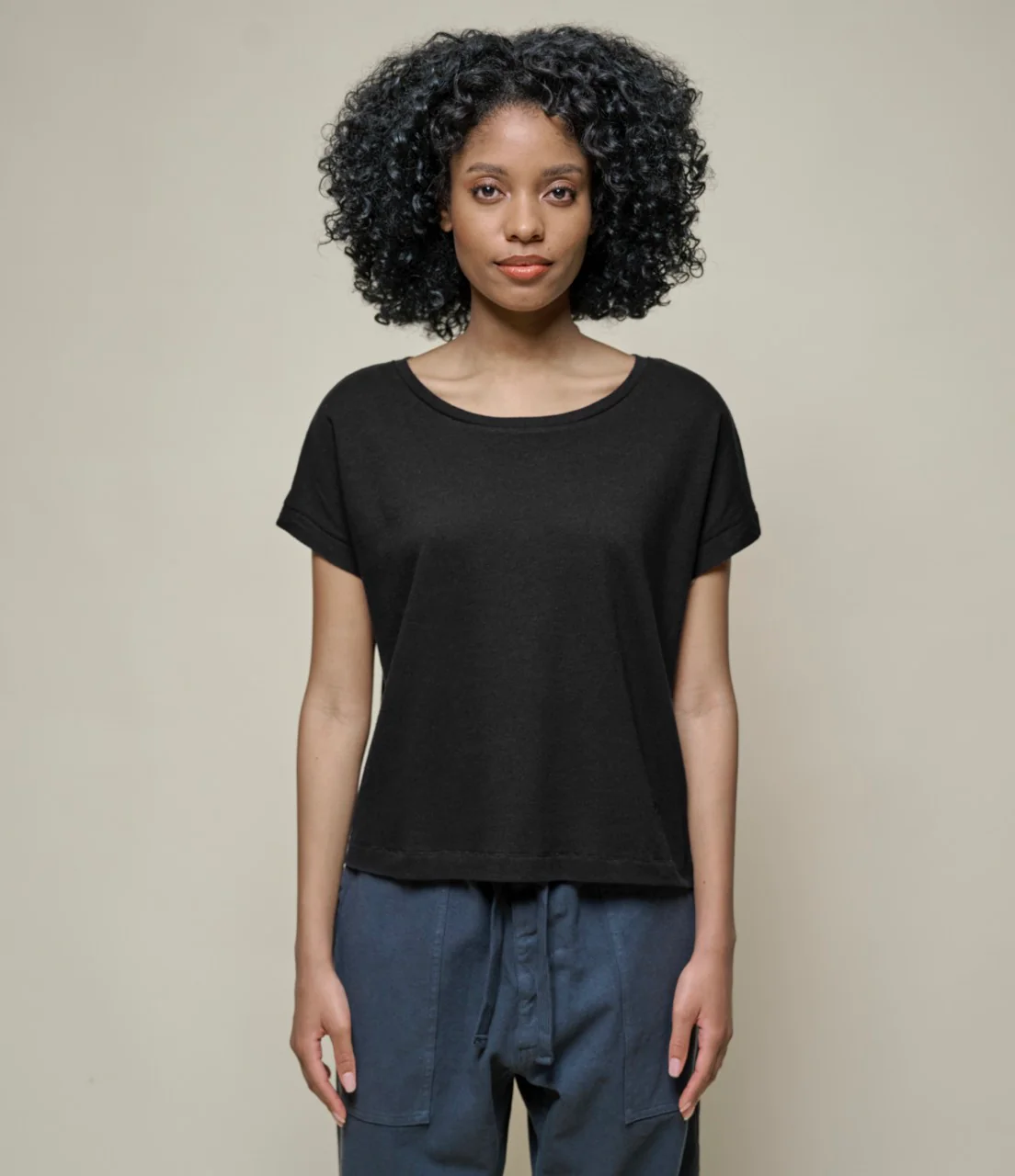 Linen-Cotton Relxed Fit Women's T-Shirt