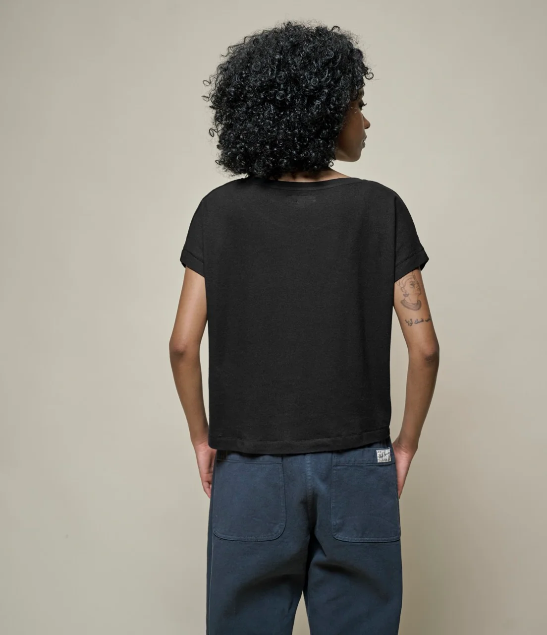 Linen-Cotton Relxed Fit Women's T-Shirt - Image 4