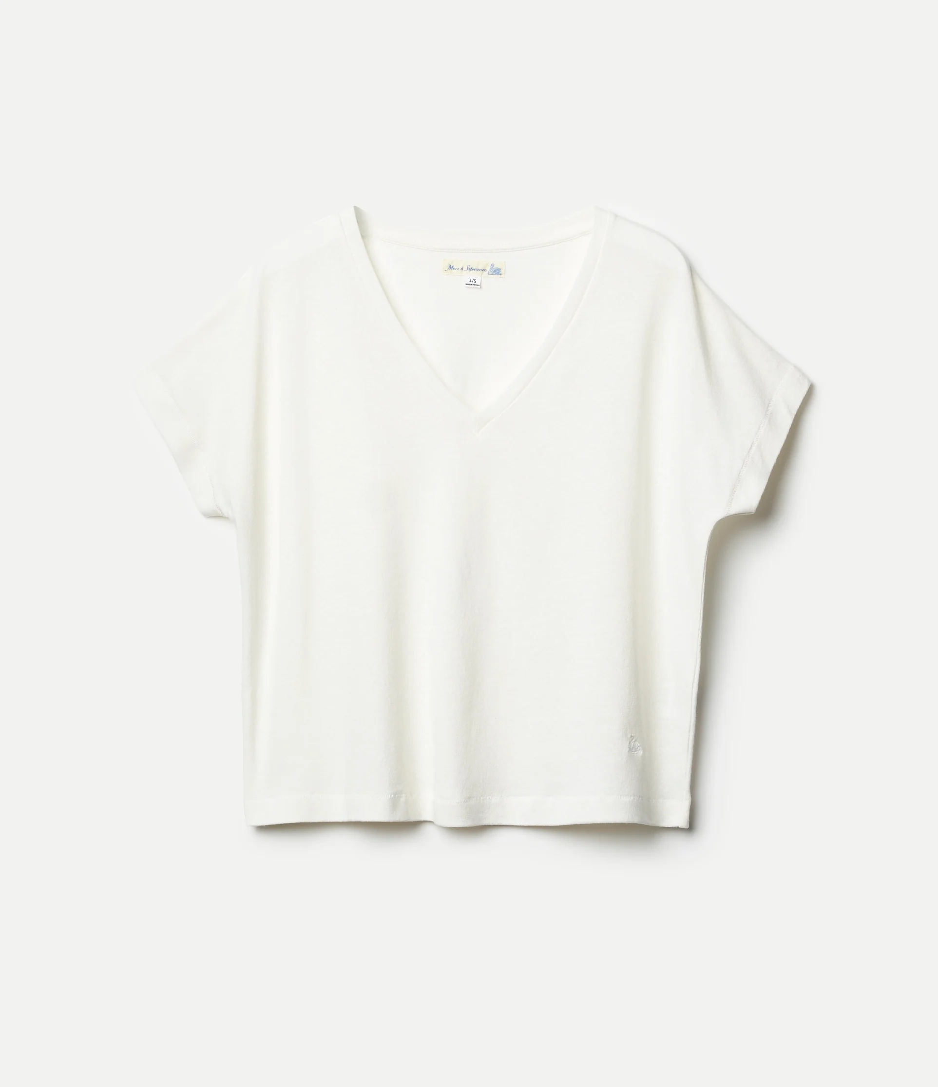 Relaxed Linen-Cotton Women's V-Neck T-Shirt
