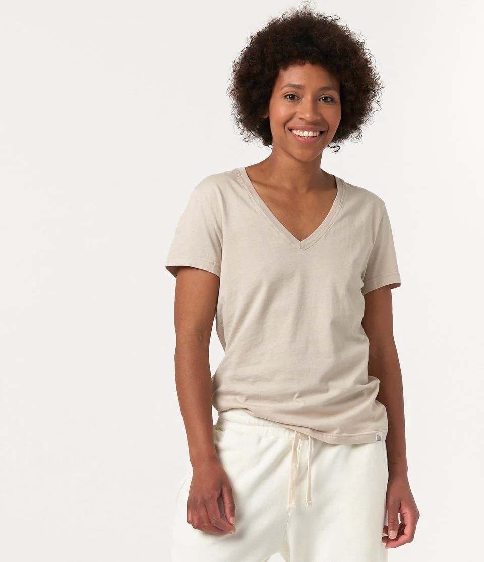 Lightweight Cotton Jersey Women's V-Neck T-Shirt