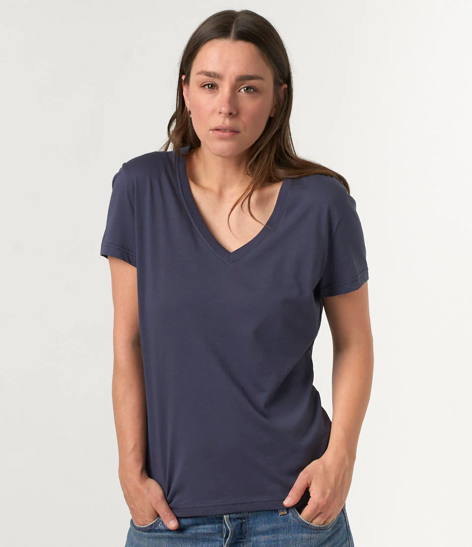 Lightweight Cotton Jersey Women's V-Neck T-Shirt