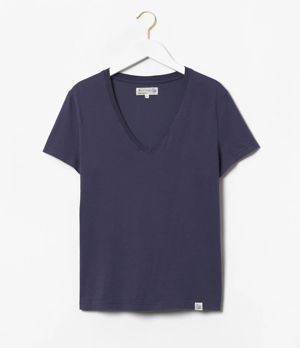 Lightweight Cotton Jersey Women's V-Neck T-Shirt - Image 2
