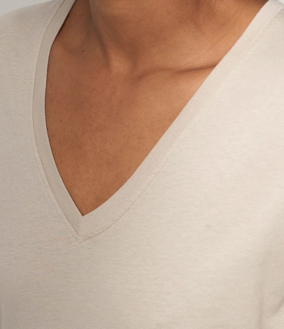 Lightweight Cotton Jersey Women's V-Neck T-Shirt - Image 4