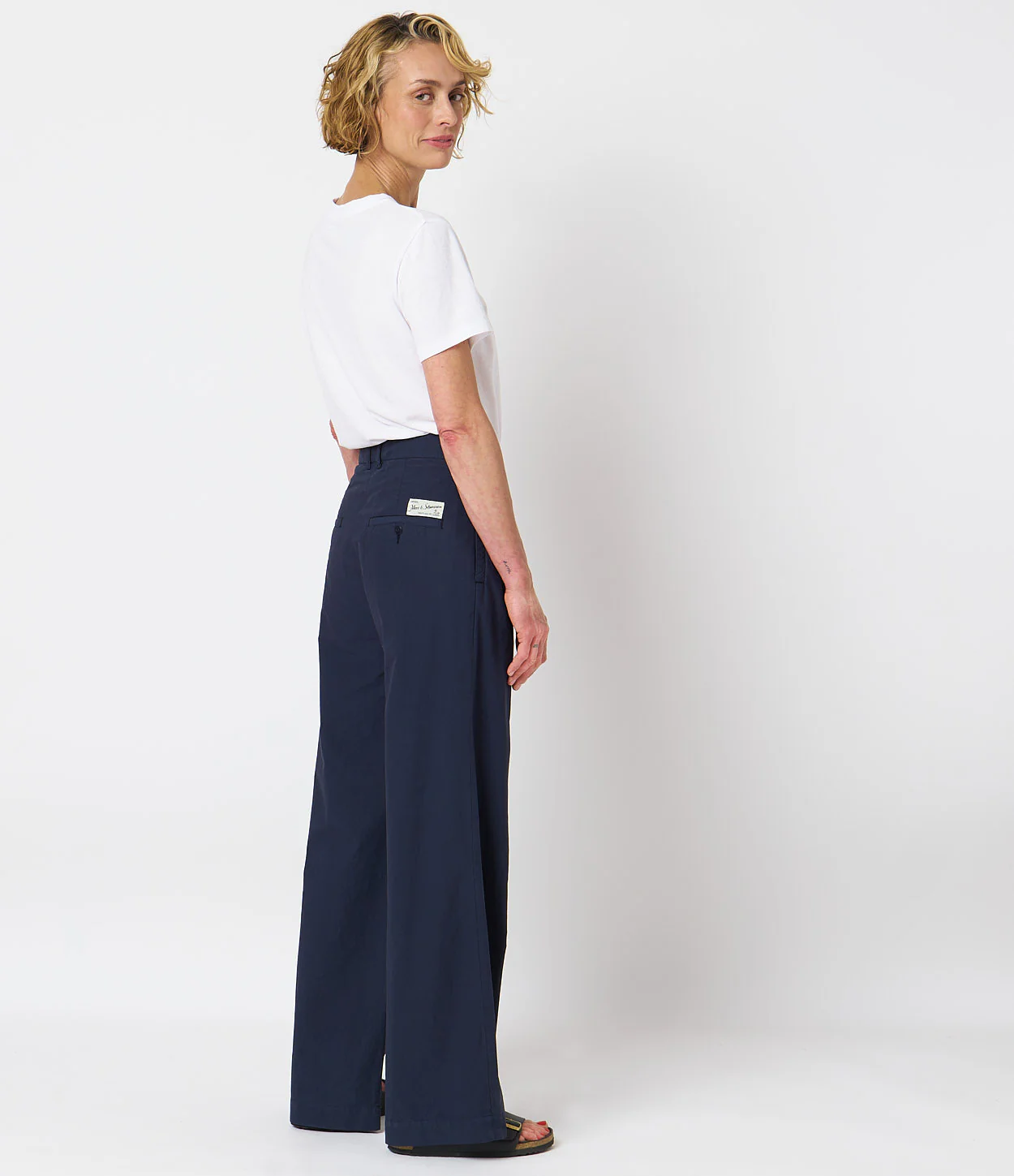 Marlene Style Pleated Cotton Poplin Women's Pants - Image 5