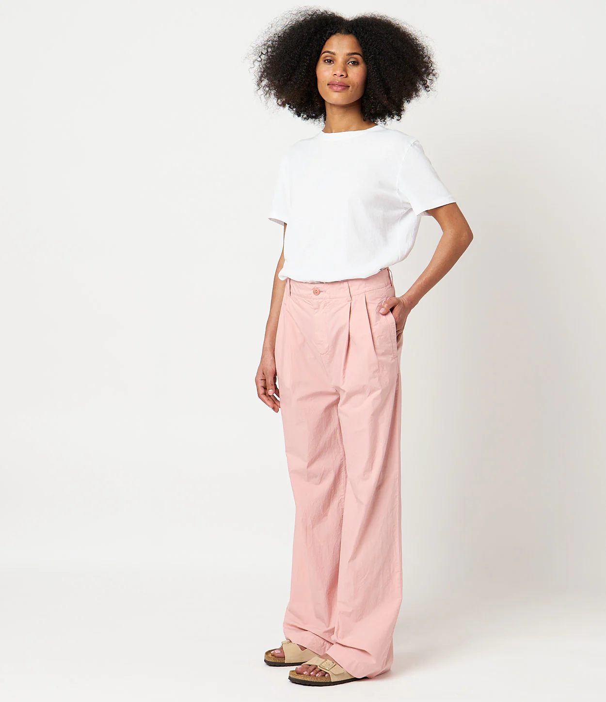 Marlene Style Pleated Cotton Poplin Women's Pants - Image 4