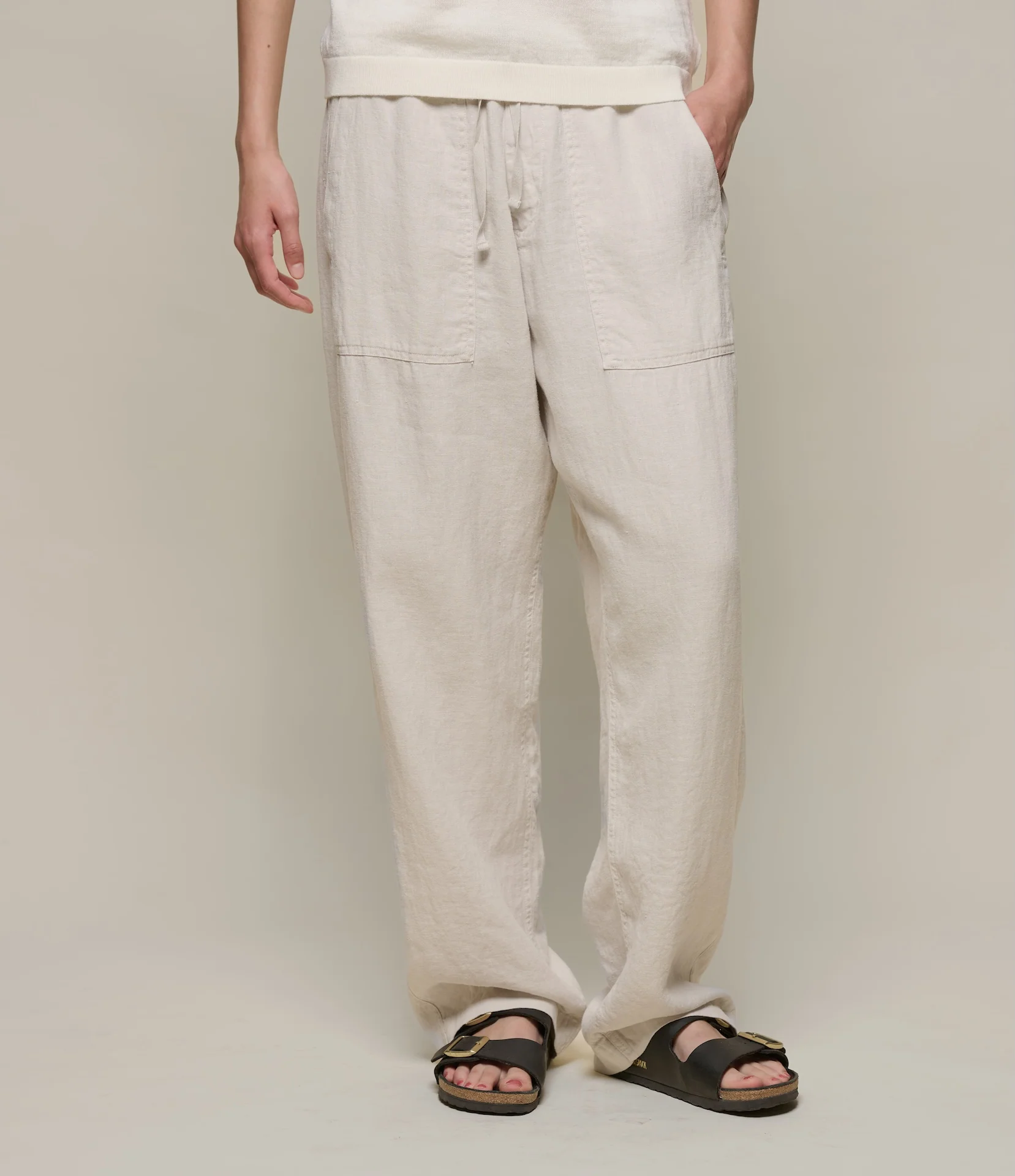 Worker's Linen Drawstring Pants - Image 5