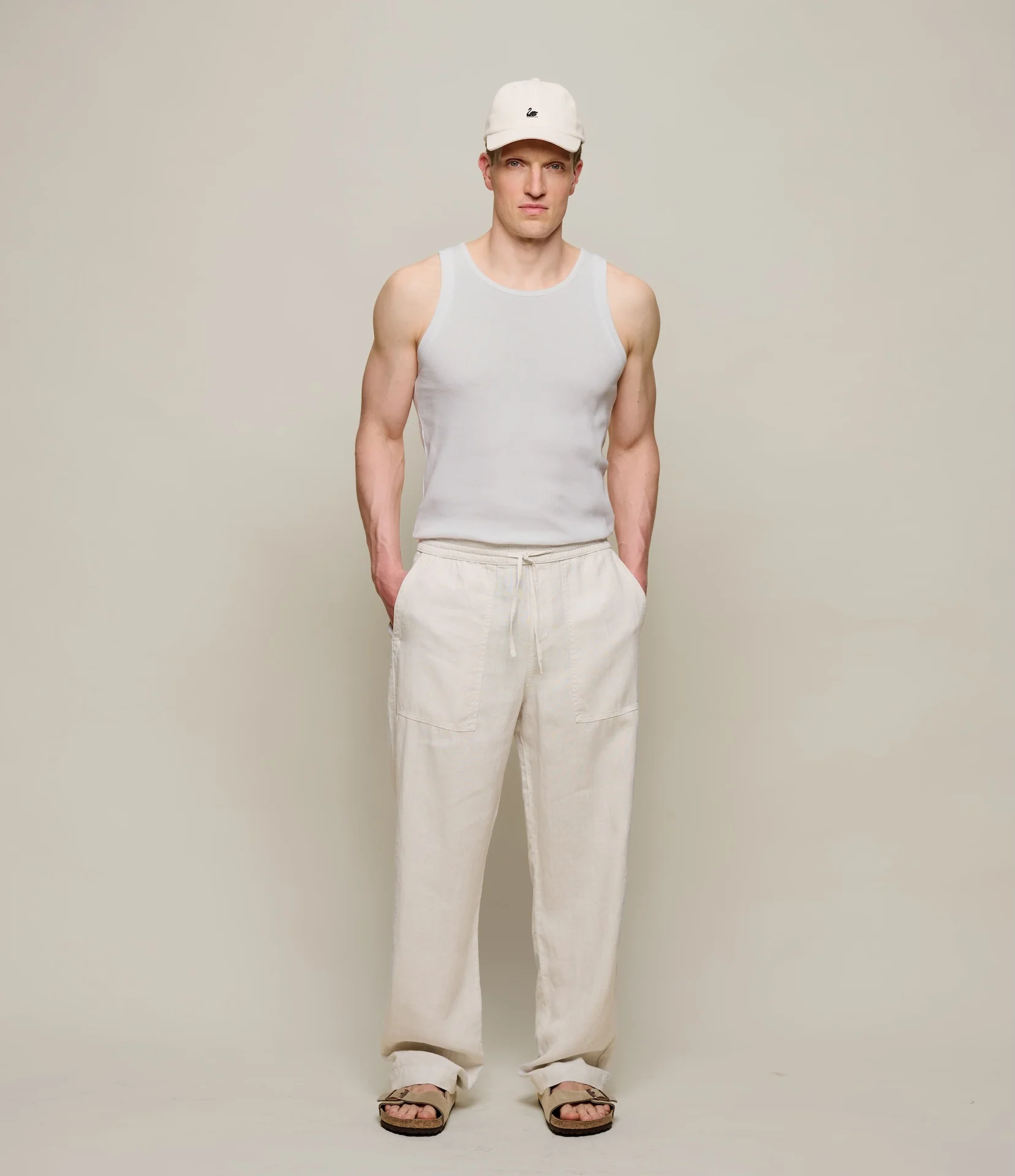 Worker's Linen Drawstring Pants - Image 8